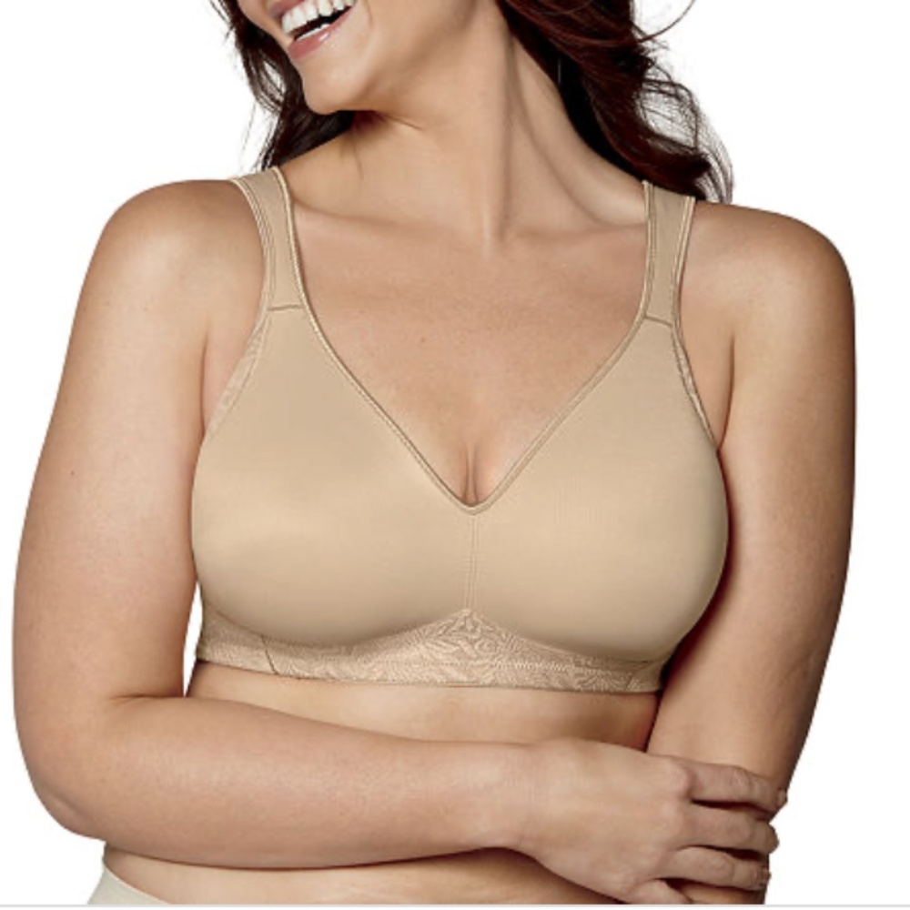 Playtex 18 Hour Side & Back Smoothing Wireless Bra Nude Women's NWT